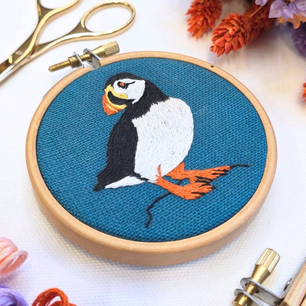 Mini Puffin Pattern Banknote Puffin Embroidery Kit | Paraffle Embroidery