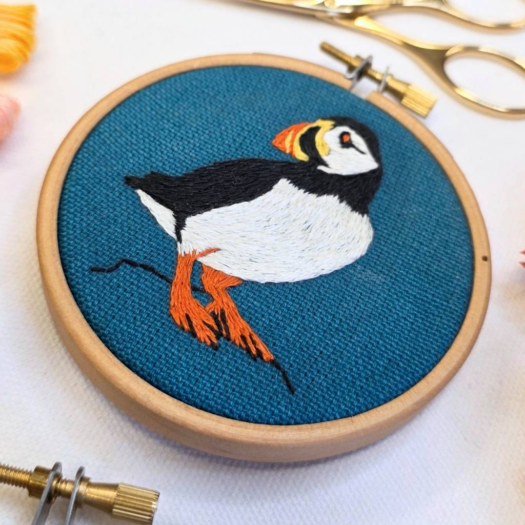 Mini Puffin Pattern Banknote Puffin Embroidery Kit | Paraffle Embroidery