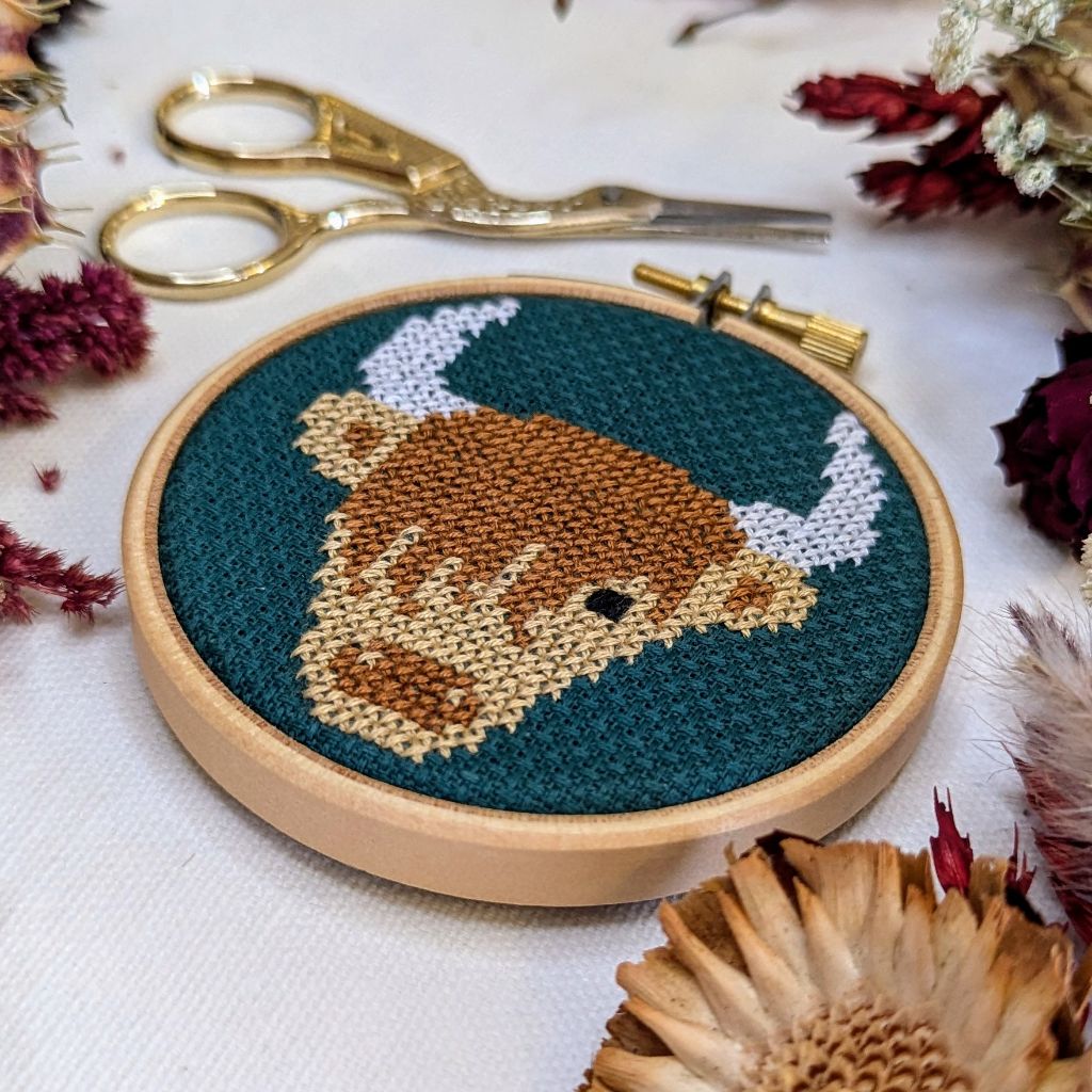 Highland Coo Cross Stitch Kit