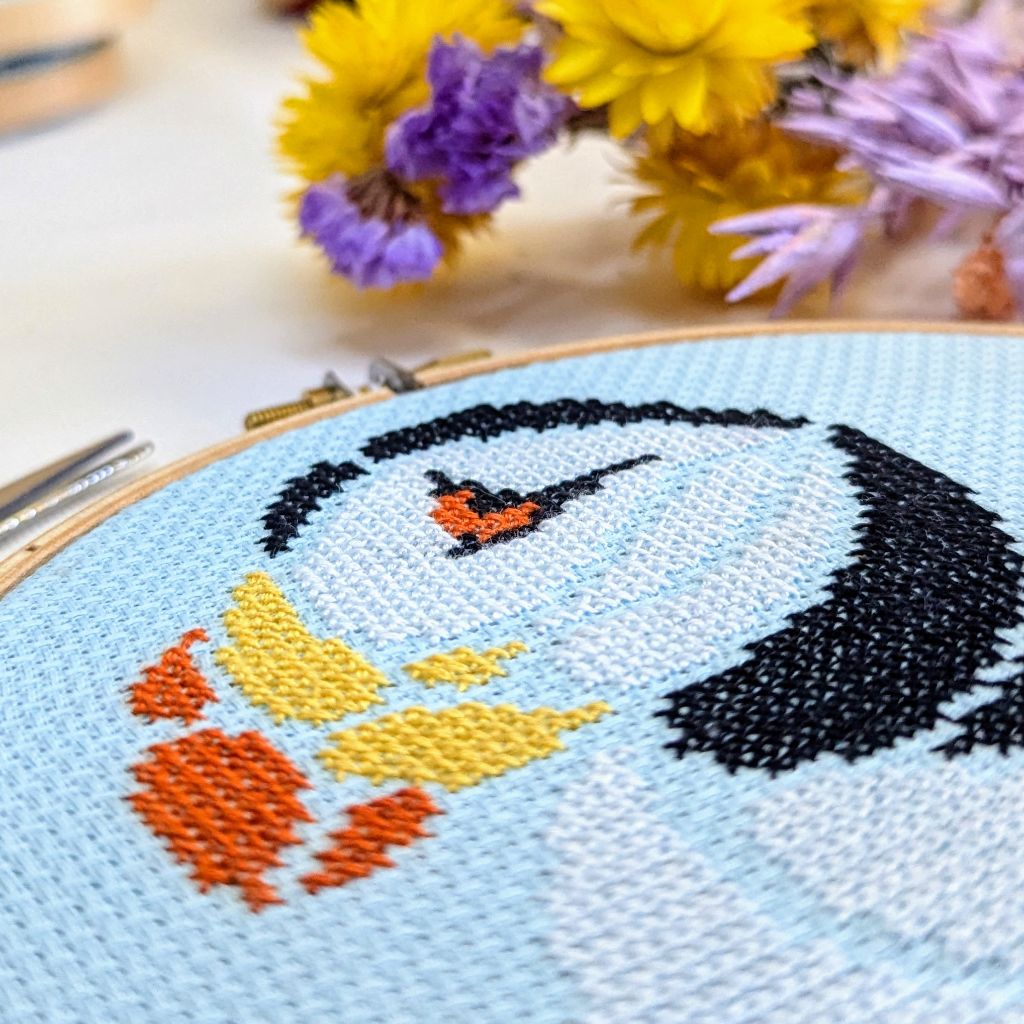 Paisley Puffin Cross Stitch Kit