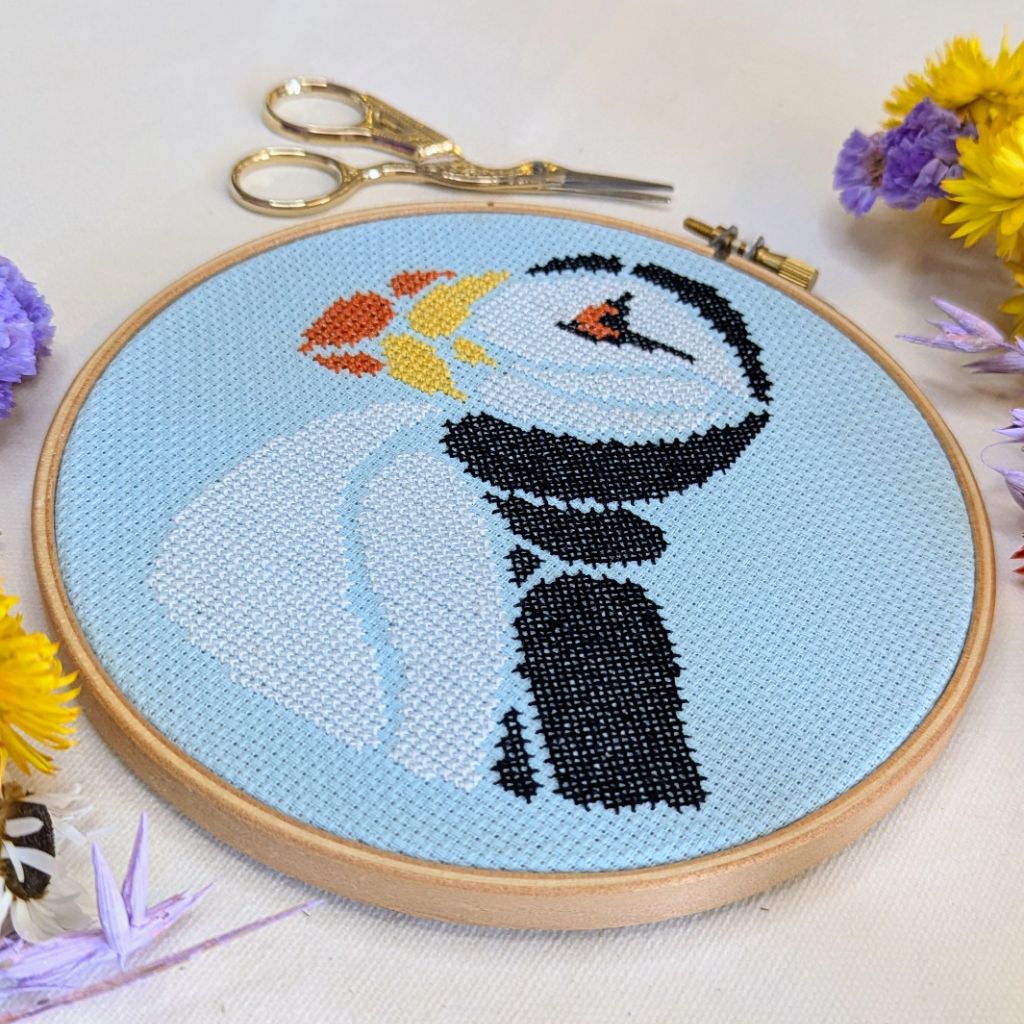 Paisley Puffin Cross Stitch Kit