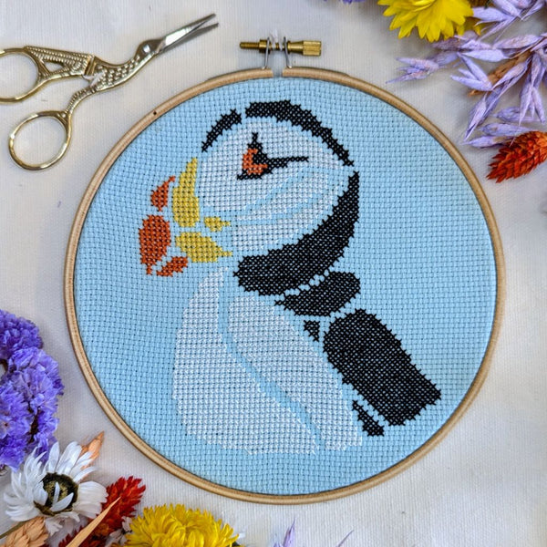 Paisley Puffin Cross Stitch Kit