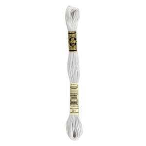 One skein of DMC Mouliné Stranded Cotton thread Colour code 1