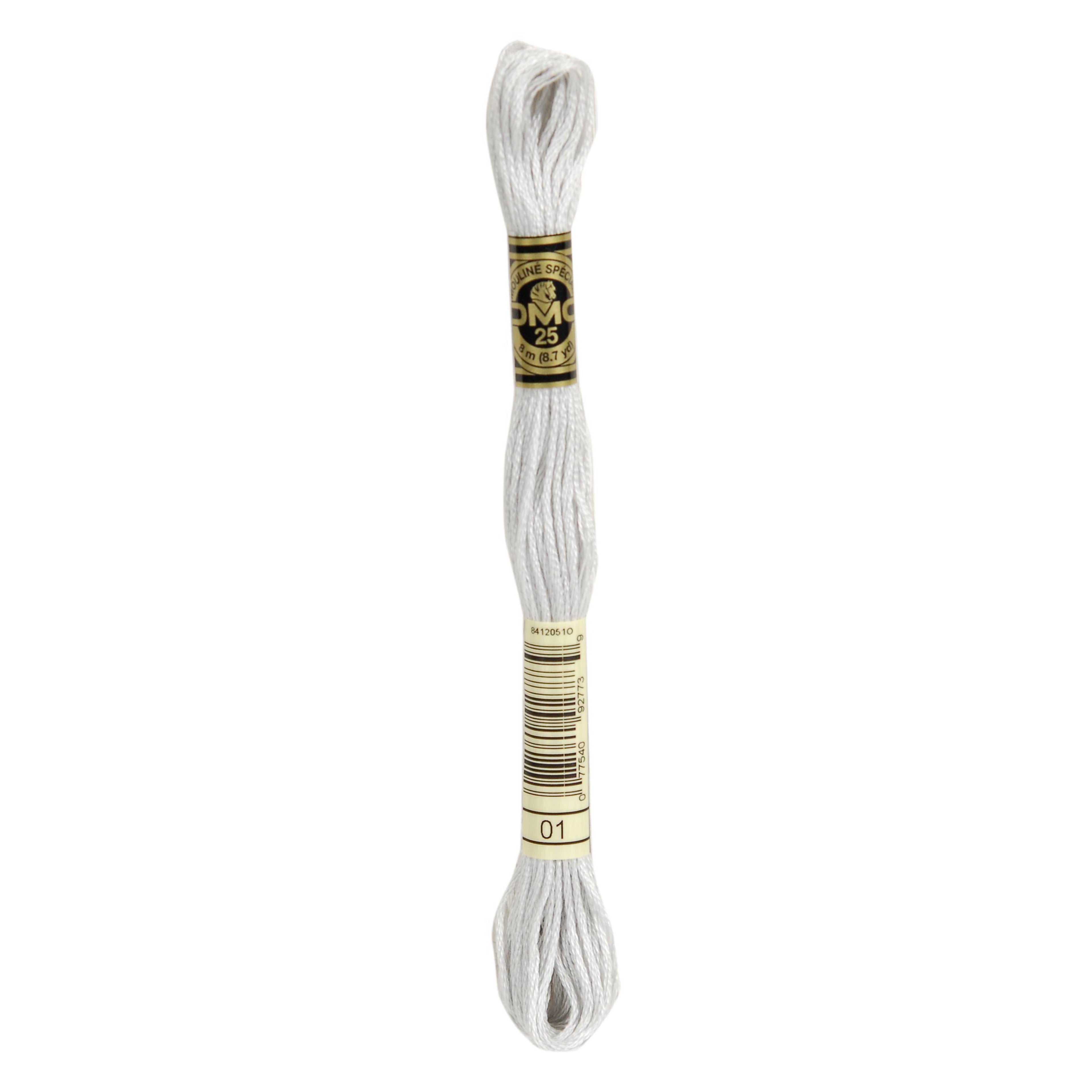 One skein of DMC Mouliné Stranded Cotton thread Colour code 1