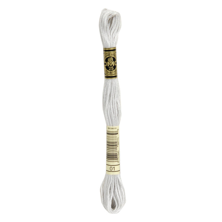 One skein of DMC Mouliné Stranded Cotton thread Colour code 1