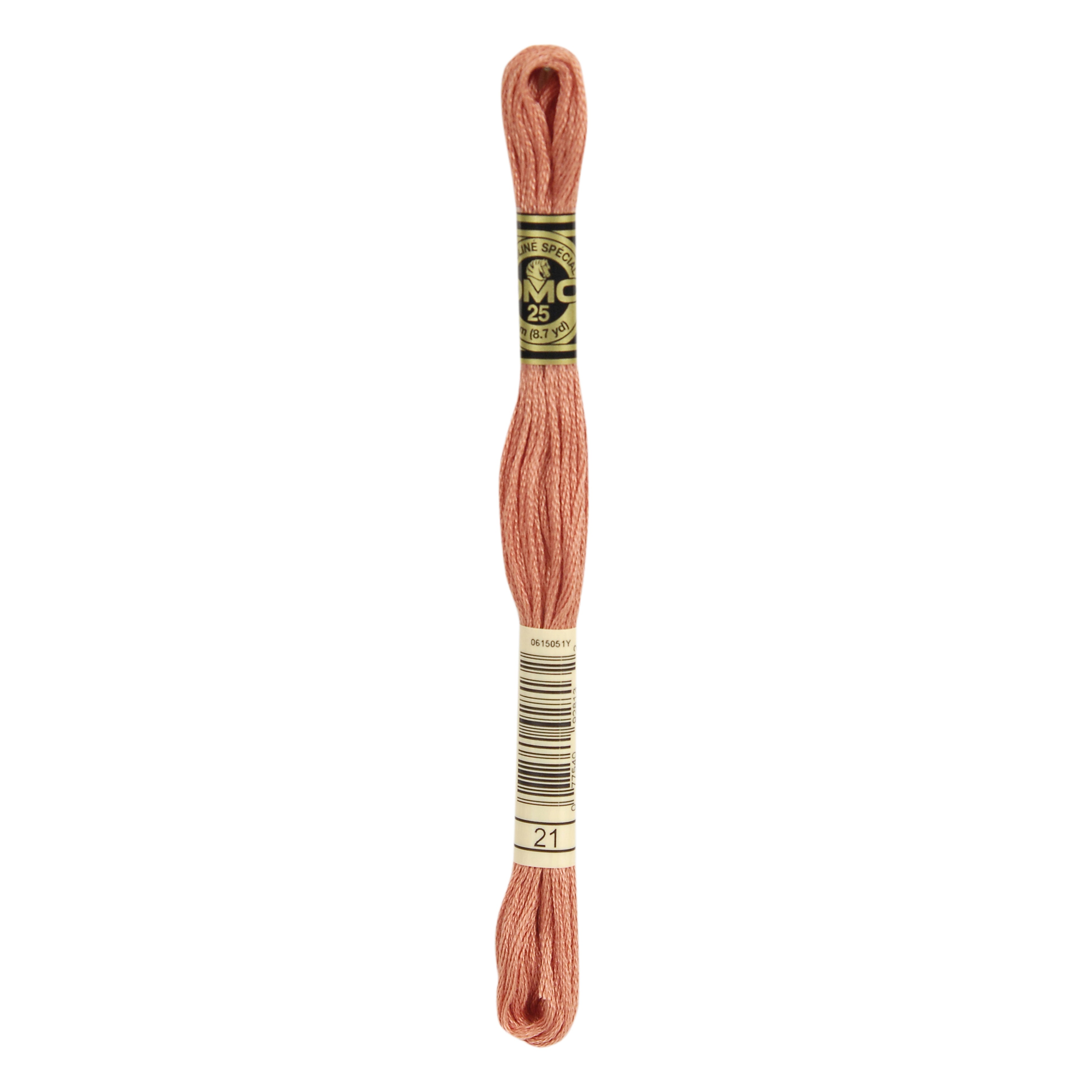 One skein of DMC Mouliné Stranded Cotton thread Colour code 21