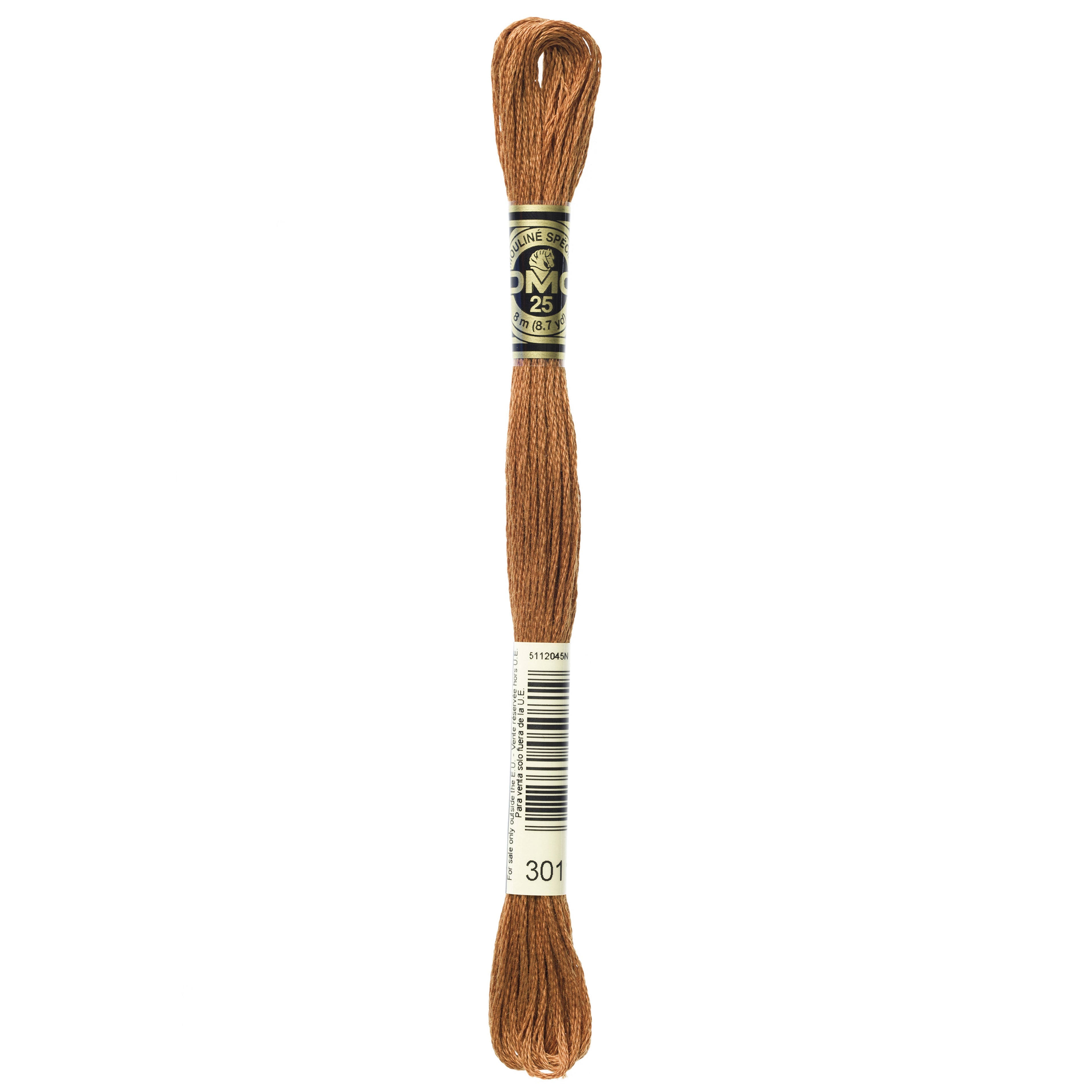 One skein of DMC Mouliné Stranded Cotton thread Colour code 301