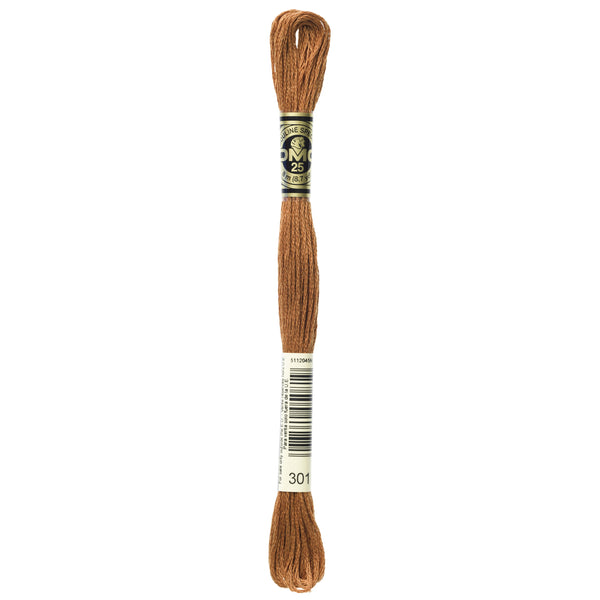 One skein of DMC Mouliné Stranded Cotton thread Colour code 301