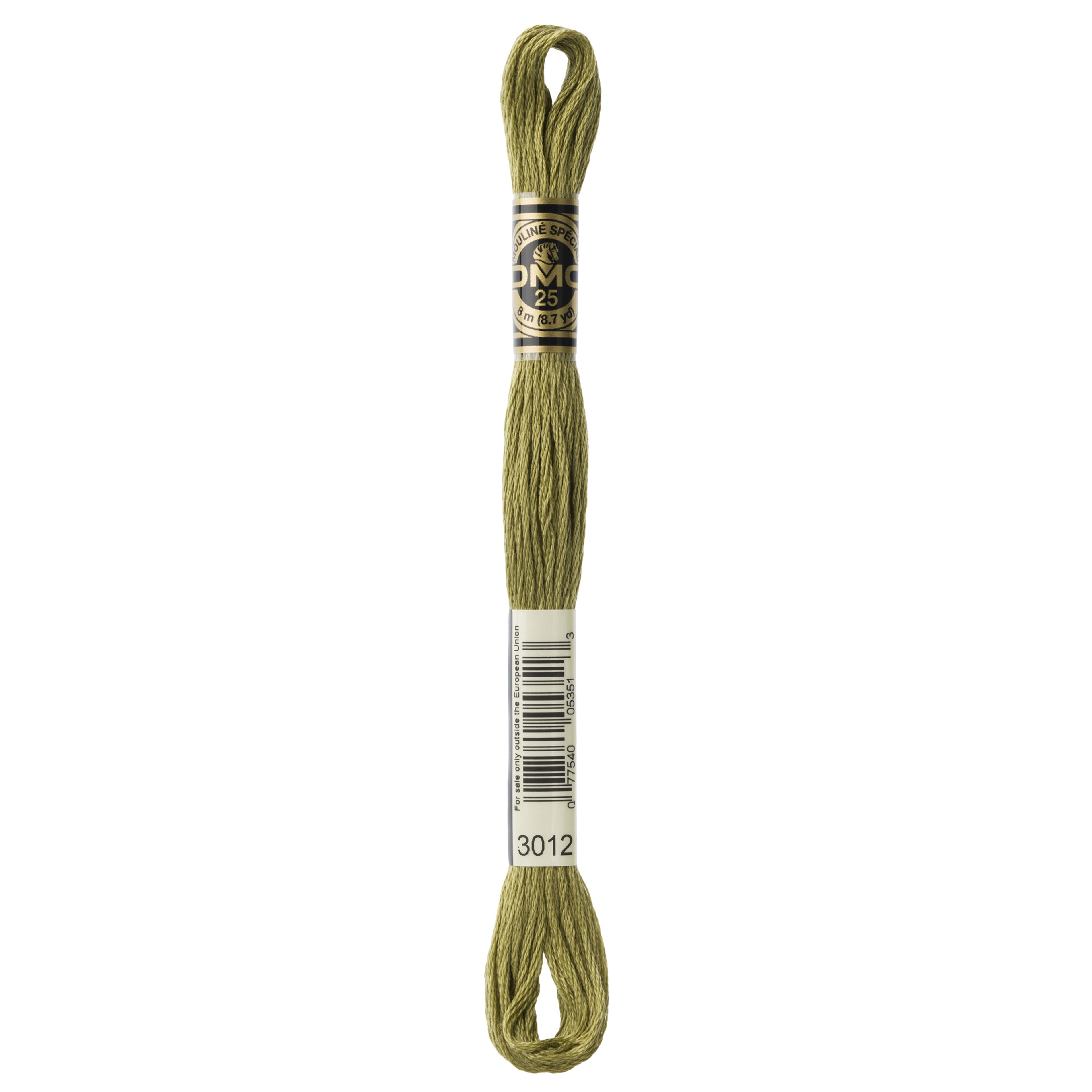 One skein of DMC Mouliné Stranded Cotton thread Colour code 3012
