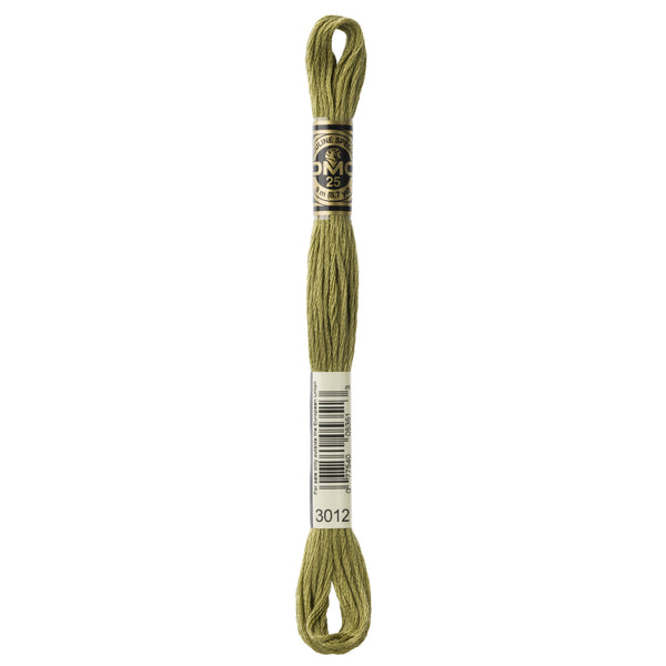 One skein of DMC Mouliné Stranded Cotton thread Colour code 3012