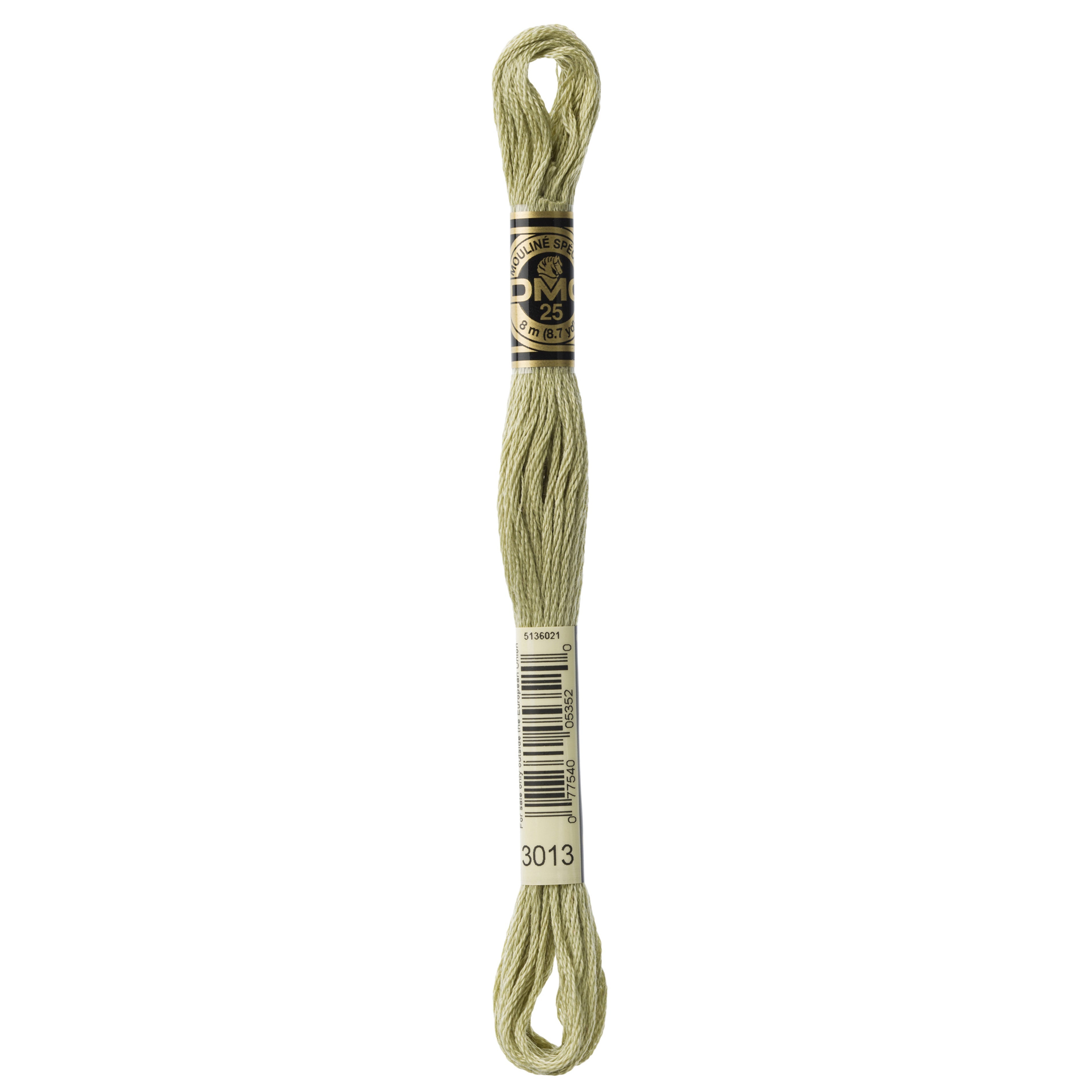 One skein of DMC Mouliné Stranded Cotton thread Colour code 3013