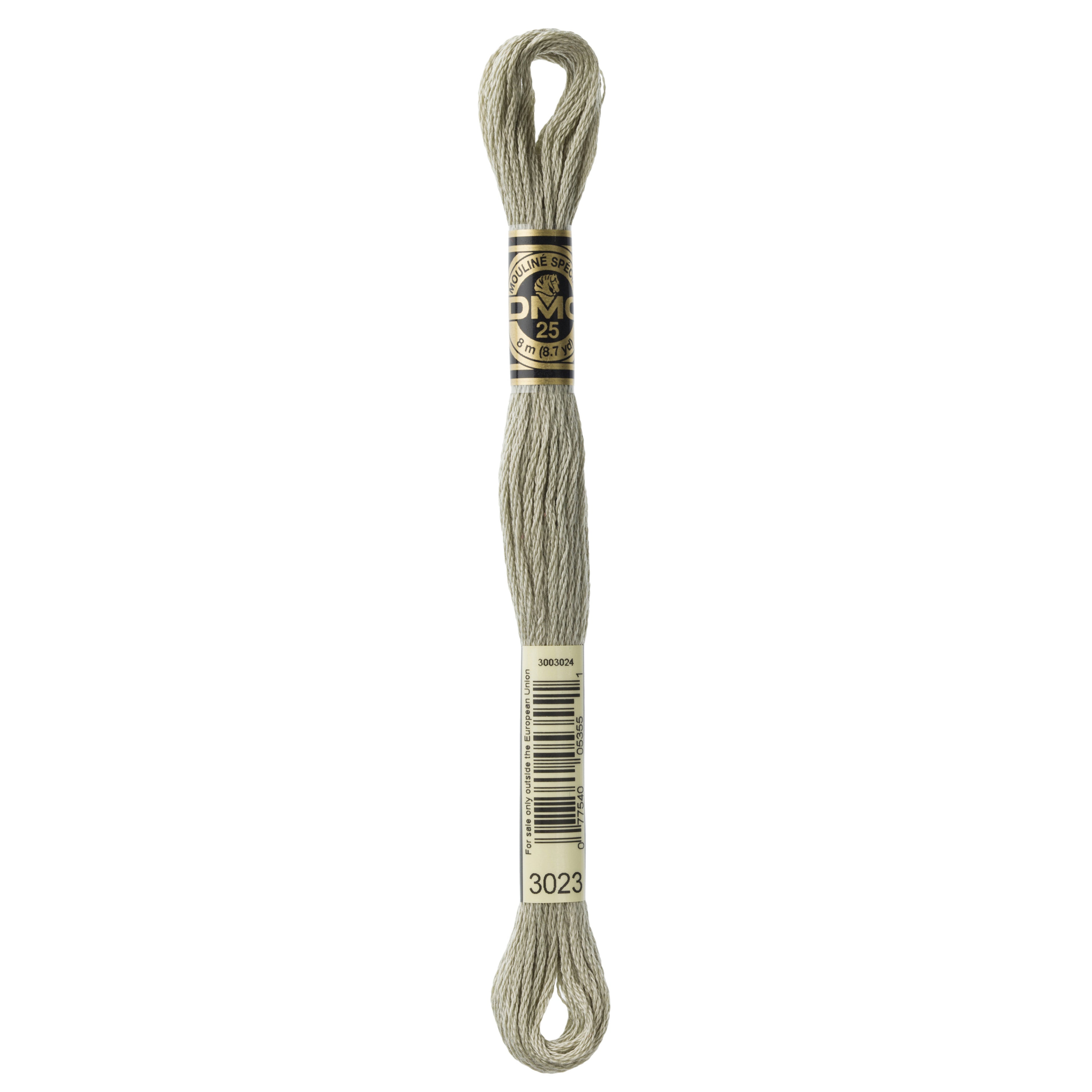 One skein of DMC Mouliné Stranded Cotton thread Colour code 3023