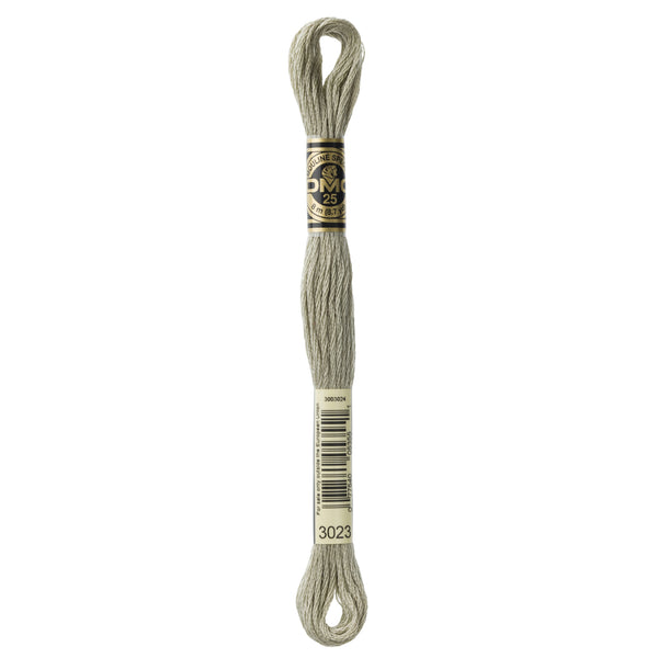 One skein of DMC Mouliné Stranded Cotton thread Colour code 3023