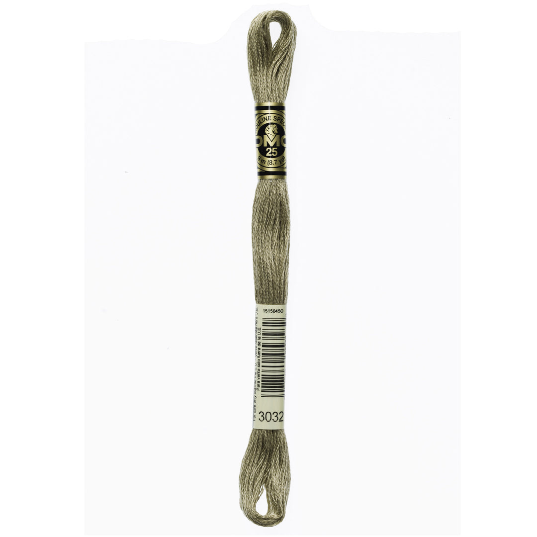 One skein of DMC Mouliné Stranded Cotton thread Colour code 3032