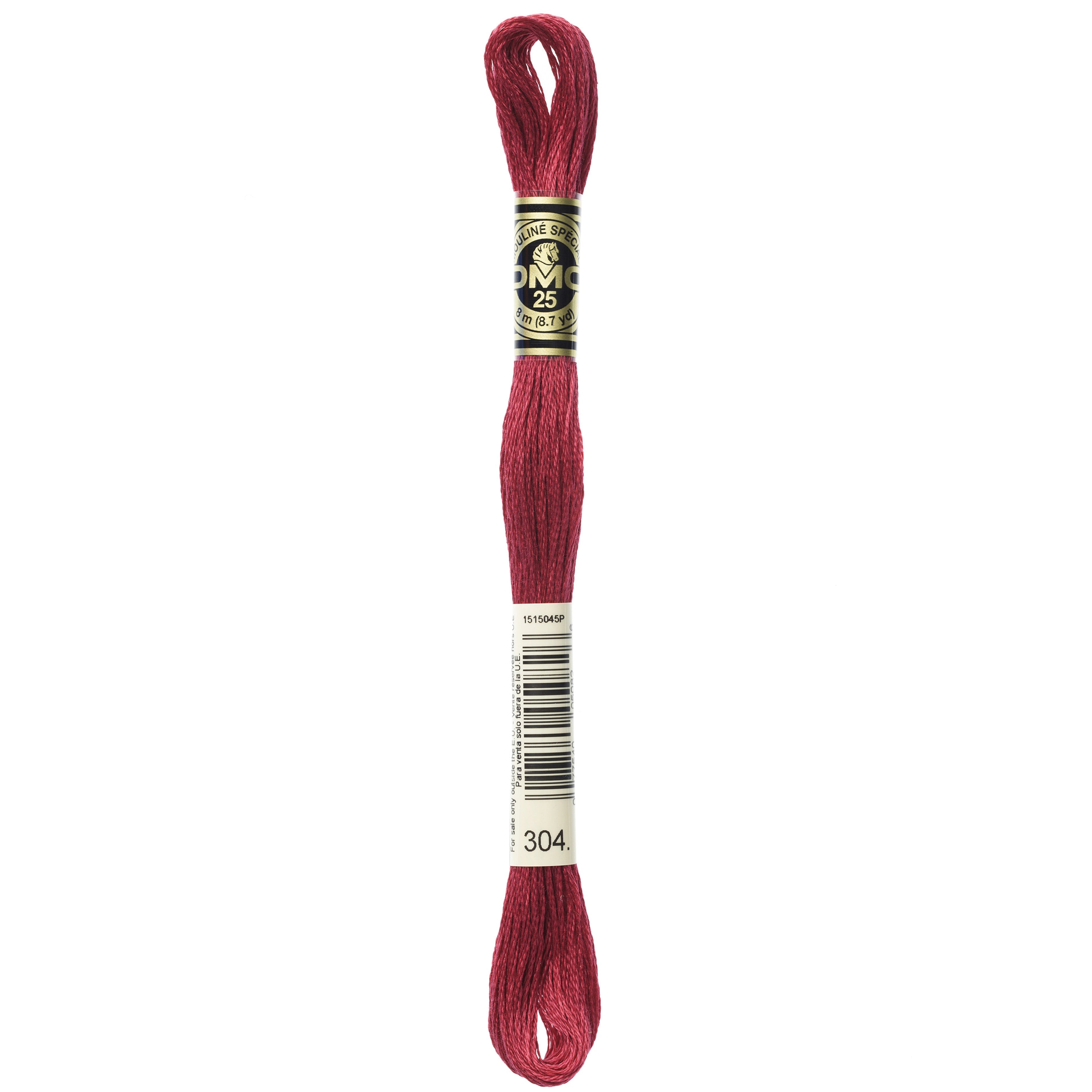 One skein of DMC Mouliné Stranded Cotton thread Colour code 304