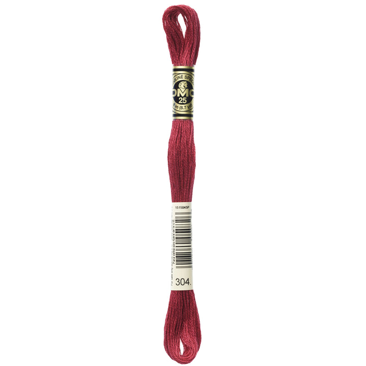 One skein of DMC Mouliné Stranded Cotton thread Colour code 304