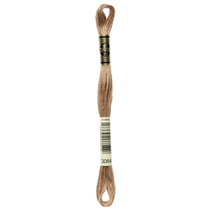 One skein of DMC Mouliné Stranded Cotton thread Colour code 3064