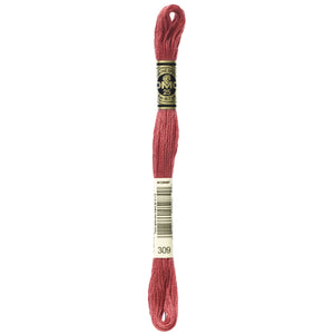 One skein of DMC Mouliné Stranded Cotton thread Colour code 309