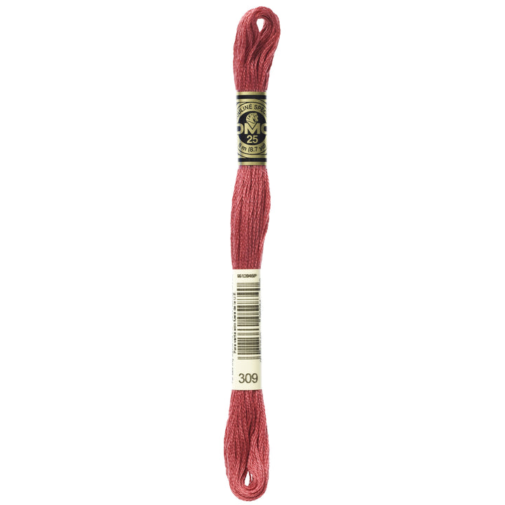 One skein of DMC Mouliné Stranded Cotton thread Colour code 309