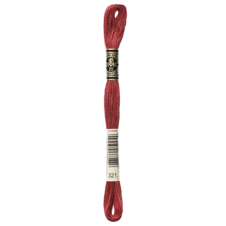 One skein of DMC Mouliné Stranded Cotton thread Colour code 321