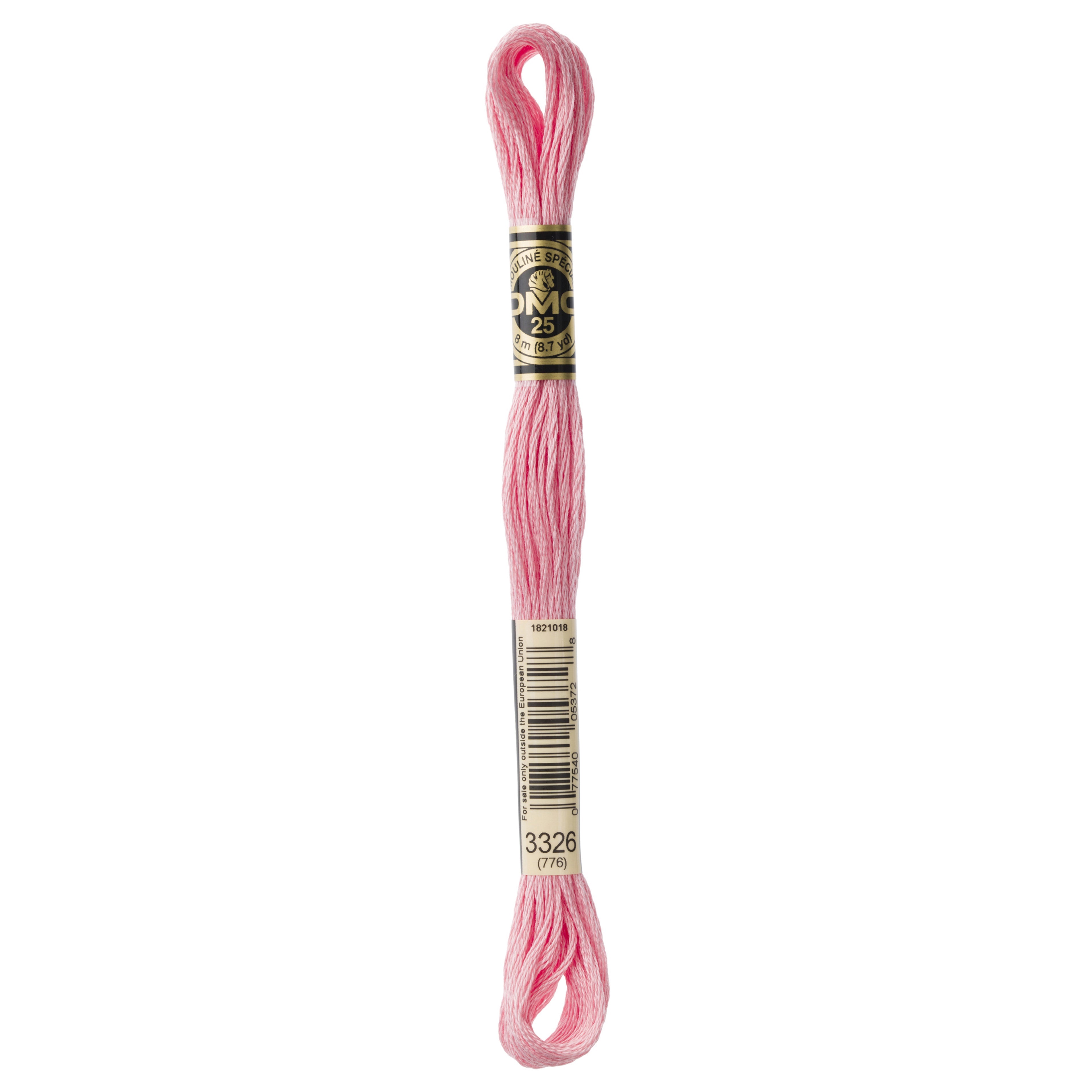 One skein of DMC Mouliné Stranded Cotton thread Colour code 3326