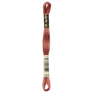 One skein of DMC Mouliné Stranded Cotton thread Colour code 3328