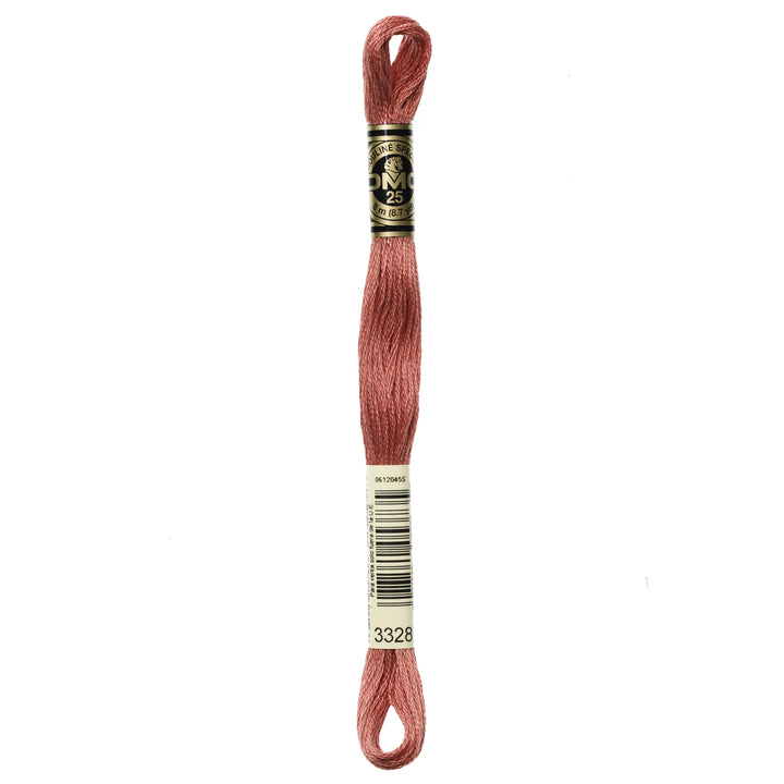 One skein of DMC Mouliné Stranded Cotton thread Colour code 3328