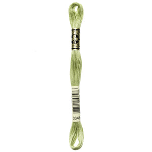One skein of DMC Mouliné Stranded Cotton thread Colour code 3348