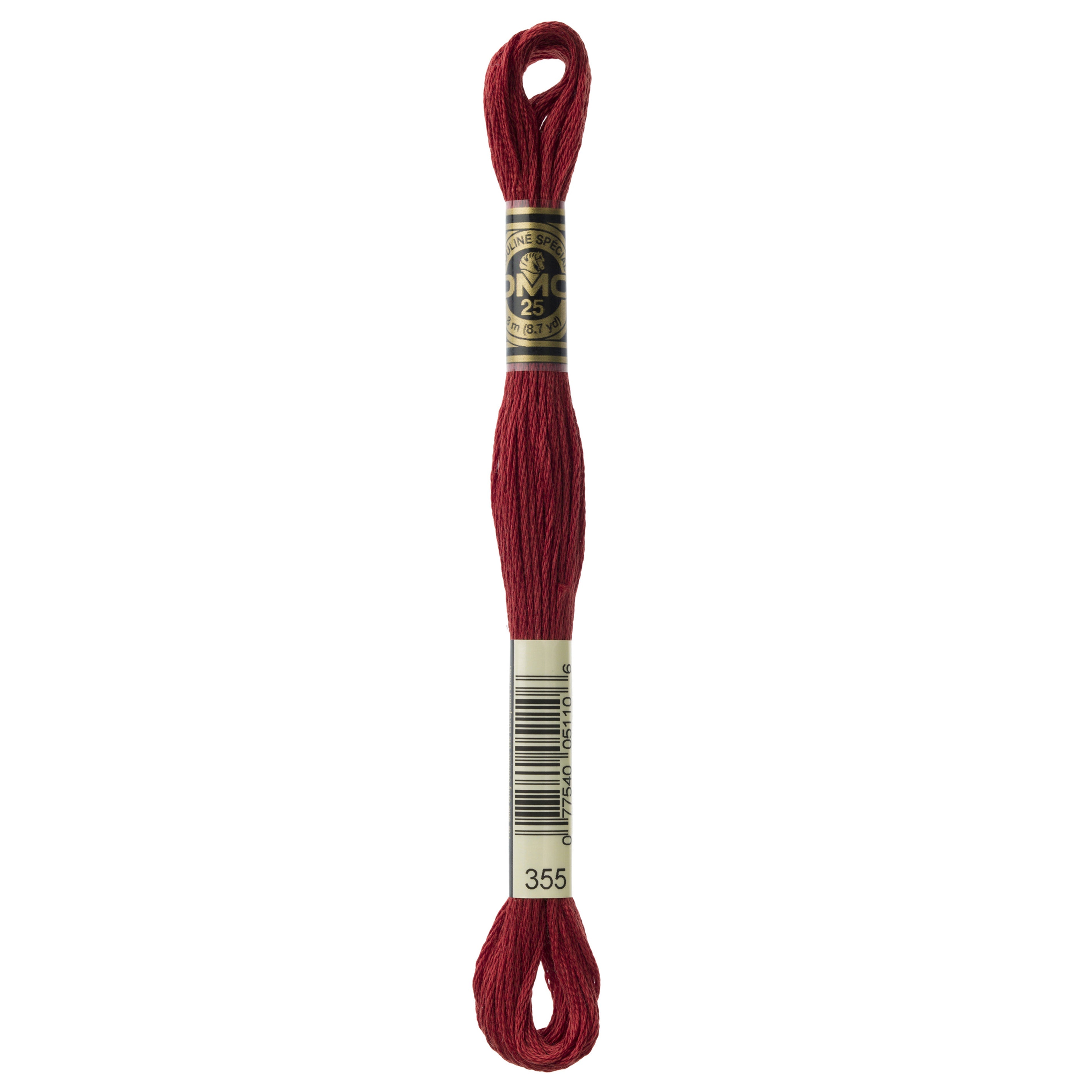 One skein of DMC Mouliné Stranded Cotton thread Colour code 355