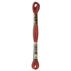 One skein of DMC Mouliné Stranded Cotton thread Colour code 356
