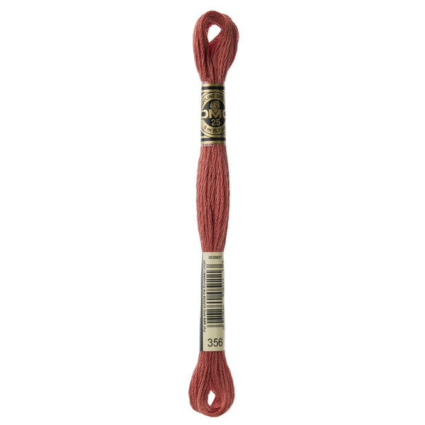 One skein of DMC Mouliné Stranded Cotton thread Colour code 356
