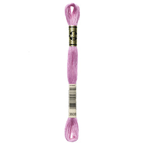 One skein of DMC Mouliné Stranded Cotton thread Colour code 3608
