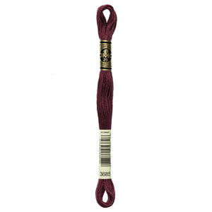 One skein of DMC Mouliné Stranded Cotton thread Colour code 3685
