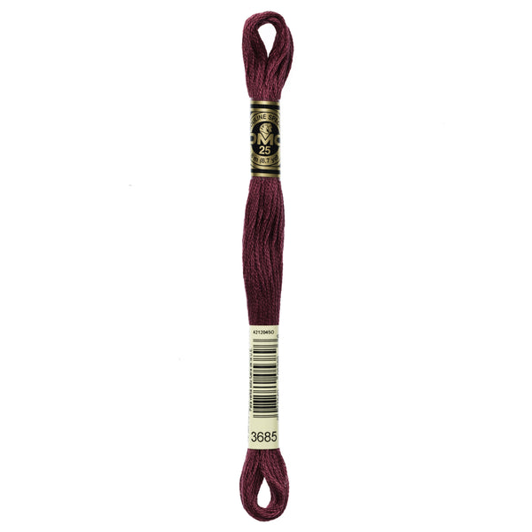 One skein of DMC Mouliné Stranded Cotton thread Colour code 3685