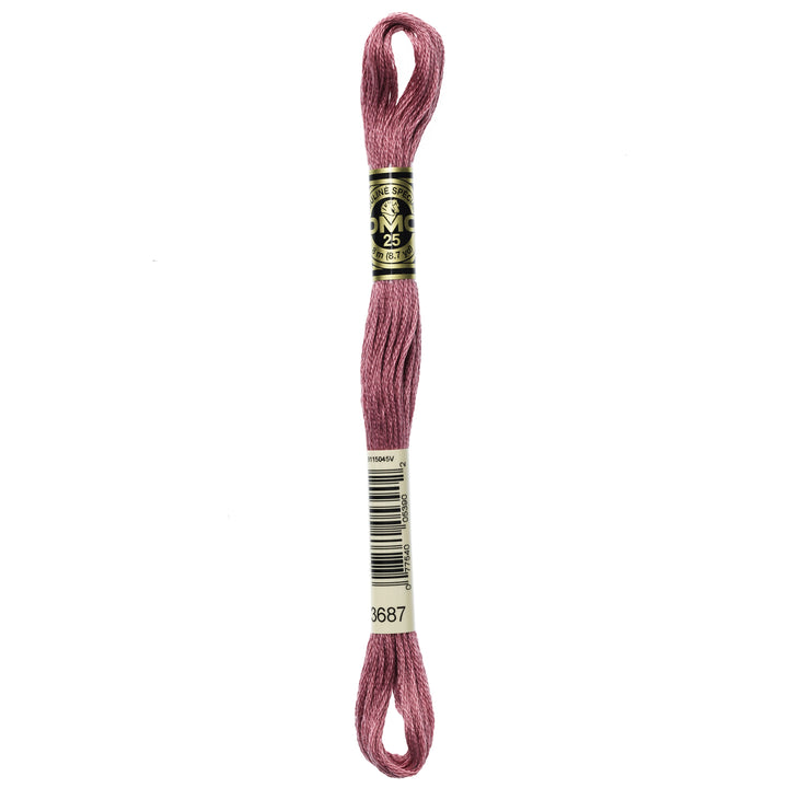 One skein of DMC Mouliné Stranded Cotton thread Colour code 3687