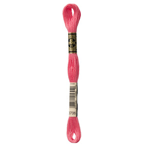 One skein of DMC Mouliné Stranded Cotton thread Colour code 3706