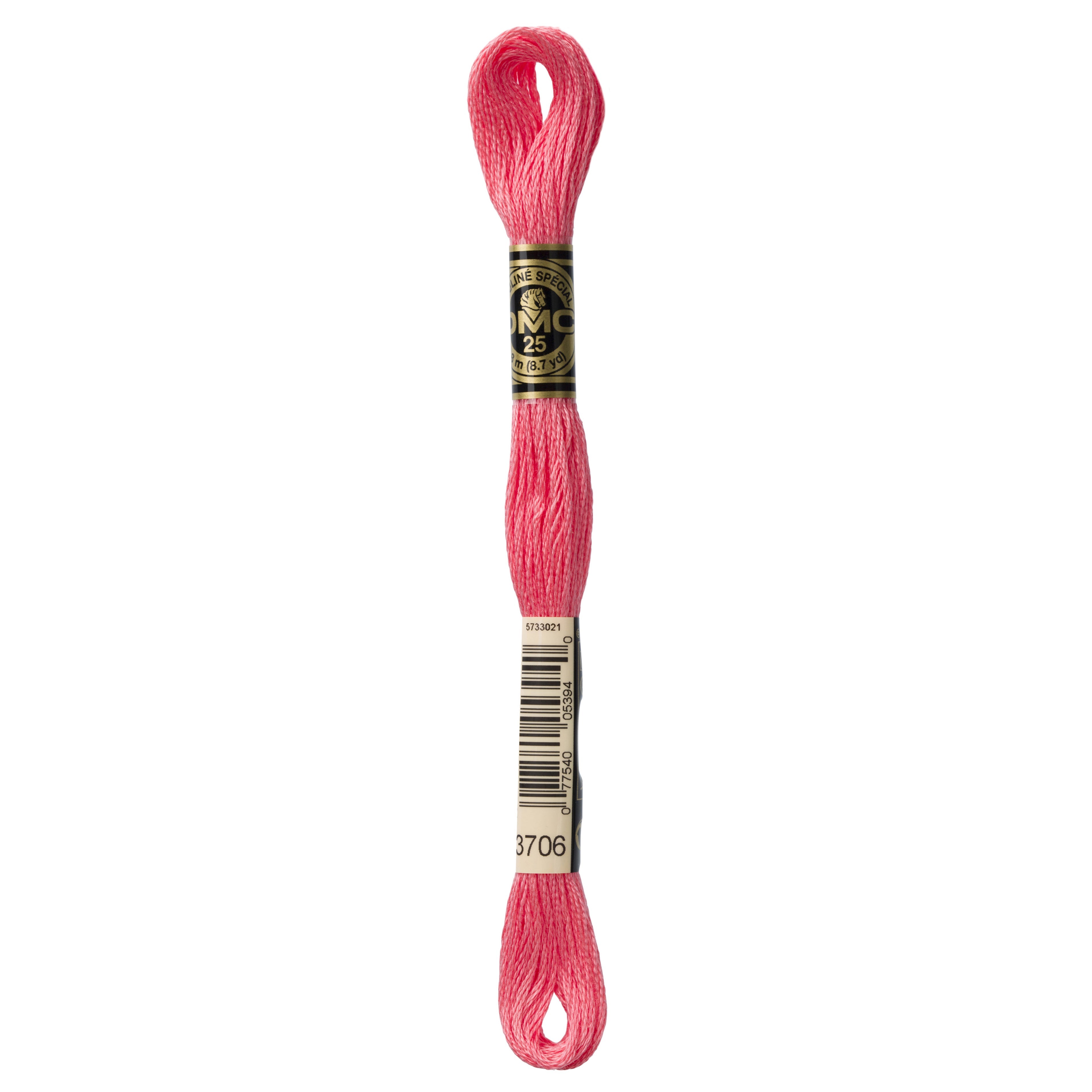 One skein of DMC Mouliné Stranded Cotton thread Colour code 3706