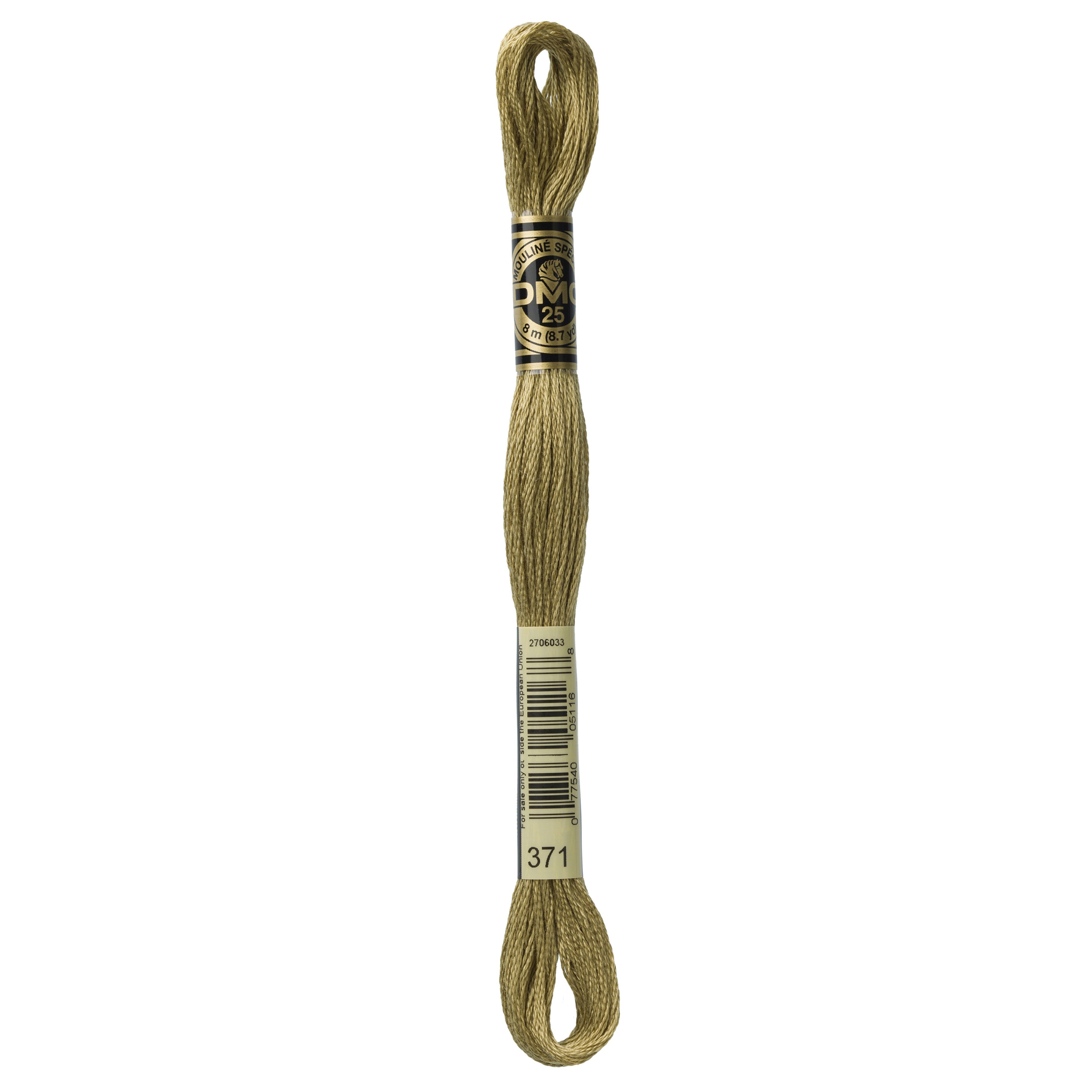 One skein of DMC Mouliné Stranded Cotton thread Colour code 371