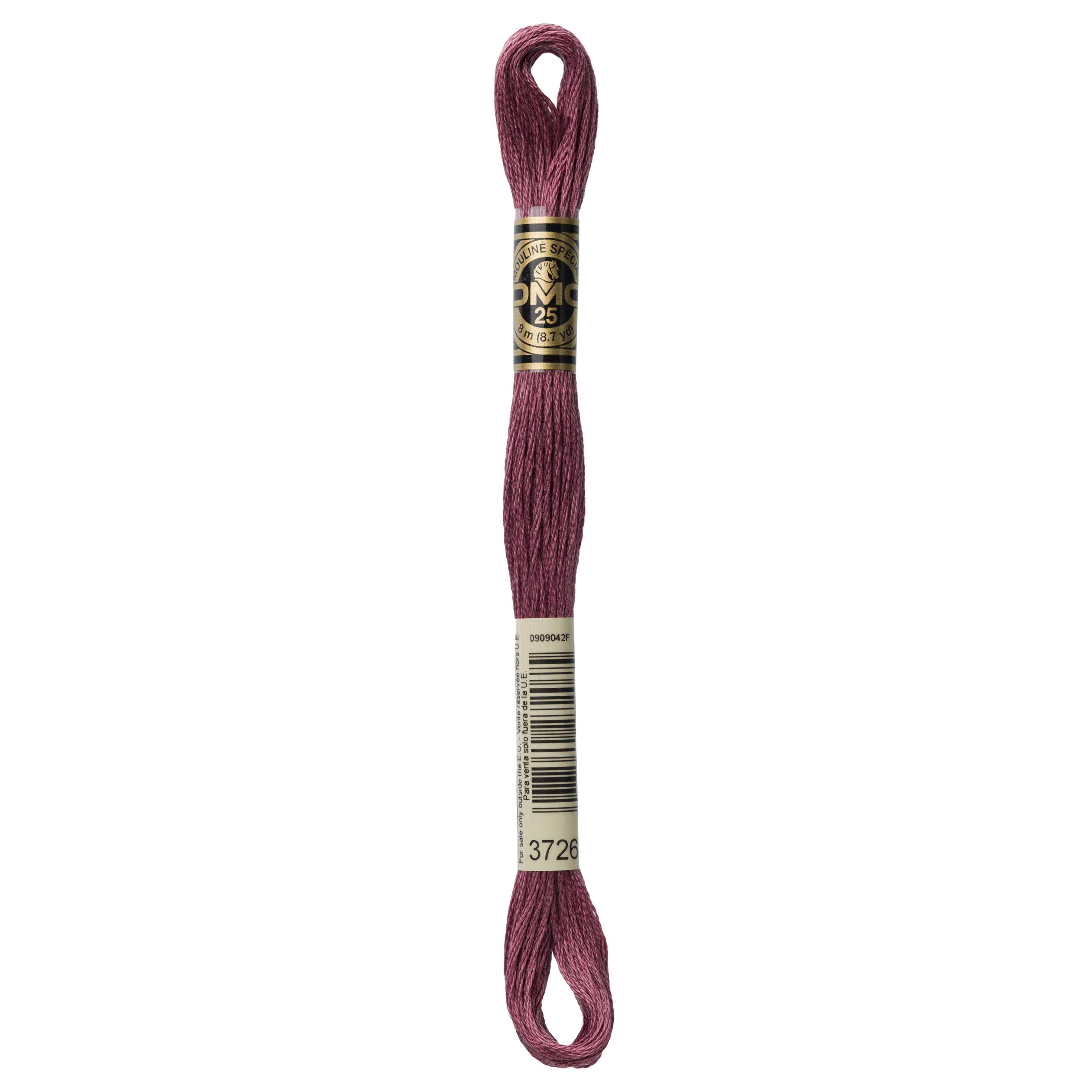 One skein of DMC Mouliné Stranded Cotton thread Colour code 3726