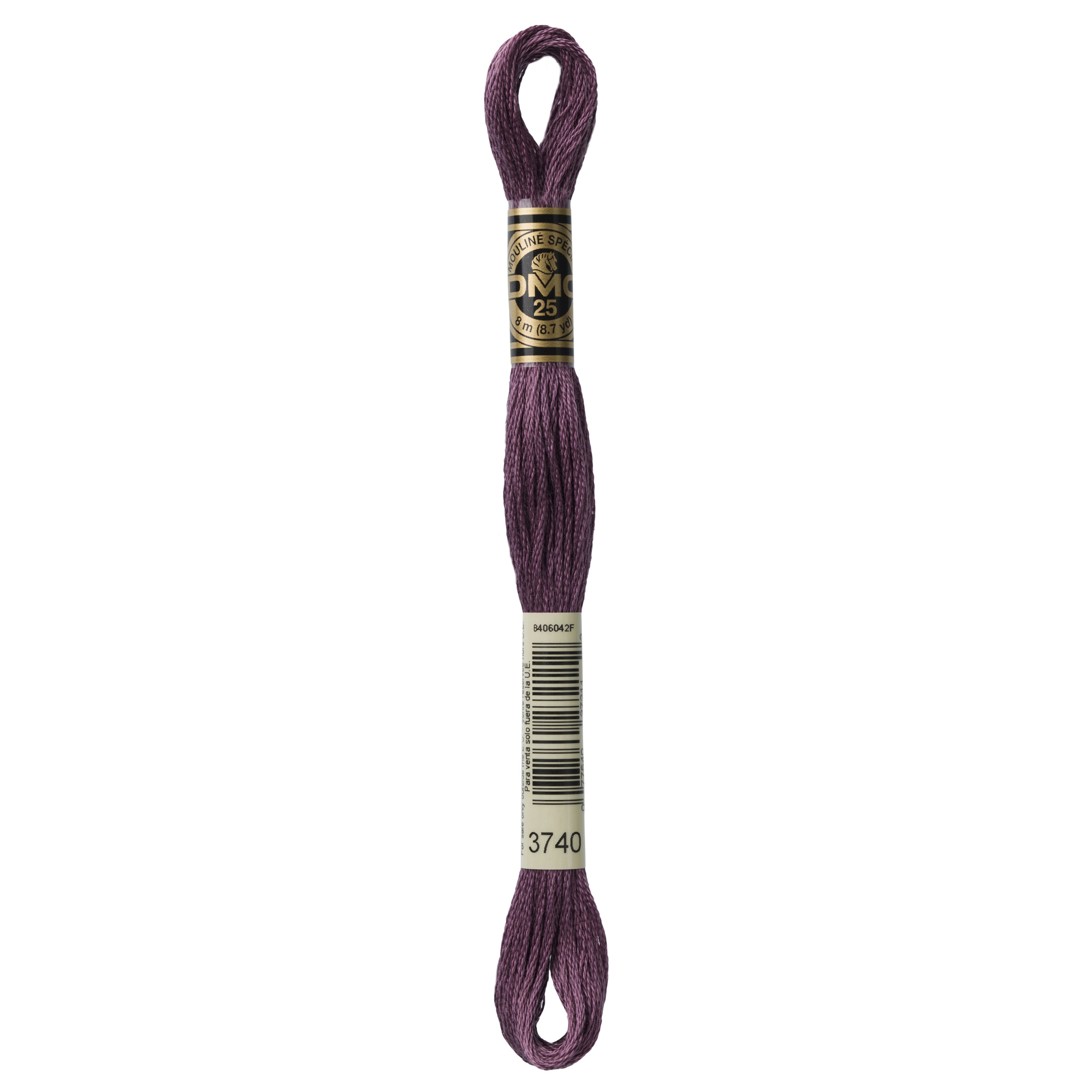 One skein of DMC Mouliné Stranded Cotton thread Colour code 3740