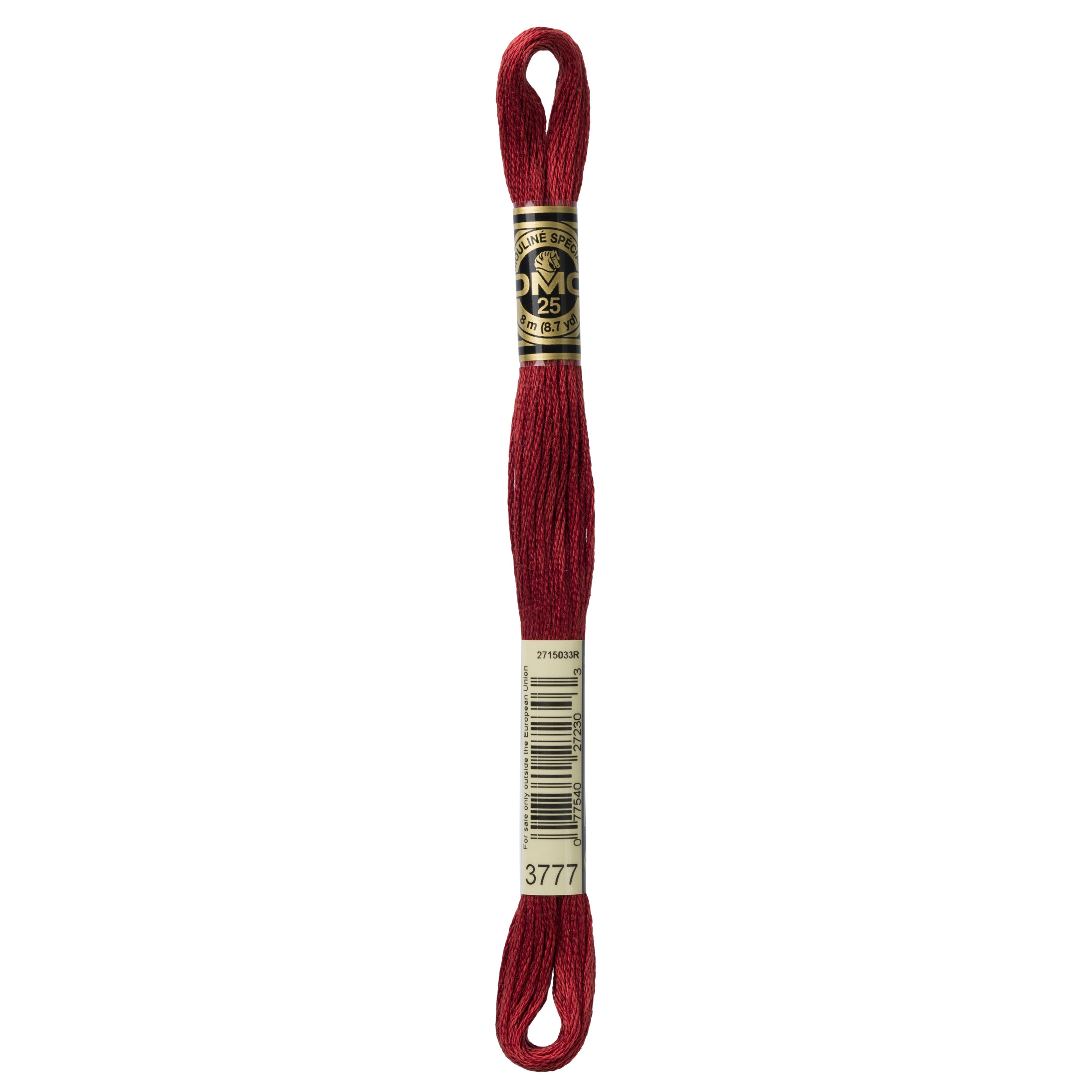 One skein of DMC Mouliné Stranded Cotton thread Colour code 3777