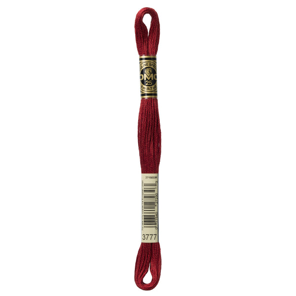 One skein of DMC Mouliné Stranded Cotton thread Colour code 3777