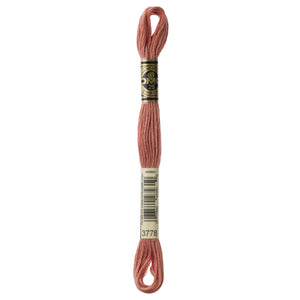 One skein of DMC Mouliné Stranded Cotton thread Colour code 3778