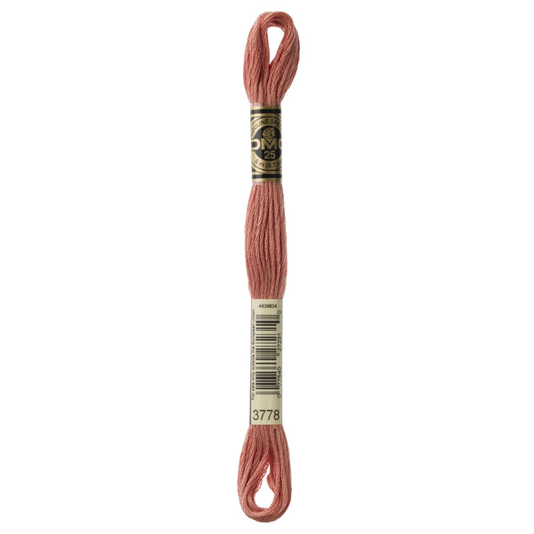 One skein of DMC Mouliné Stranded Cotton thread Colour code 3778