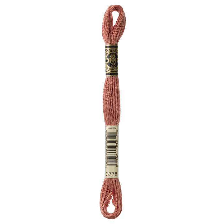 One skein of DMC Mouliné Stranded Cotton thread Colour code 3778