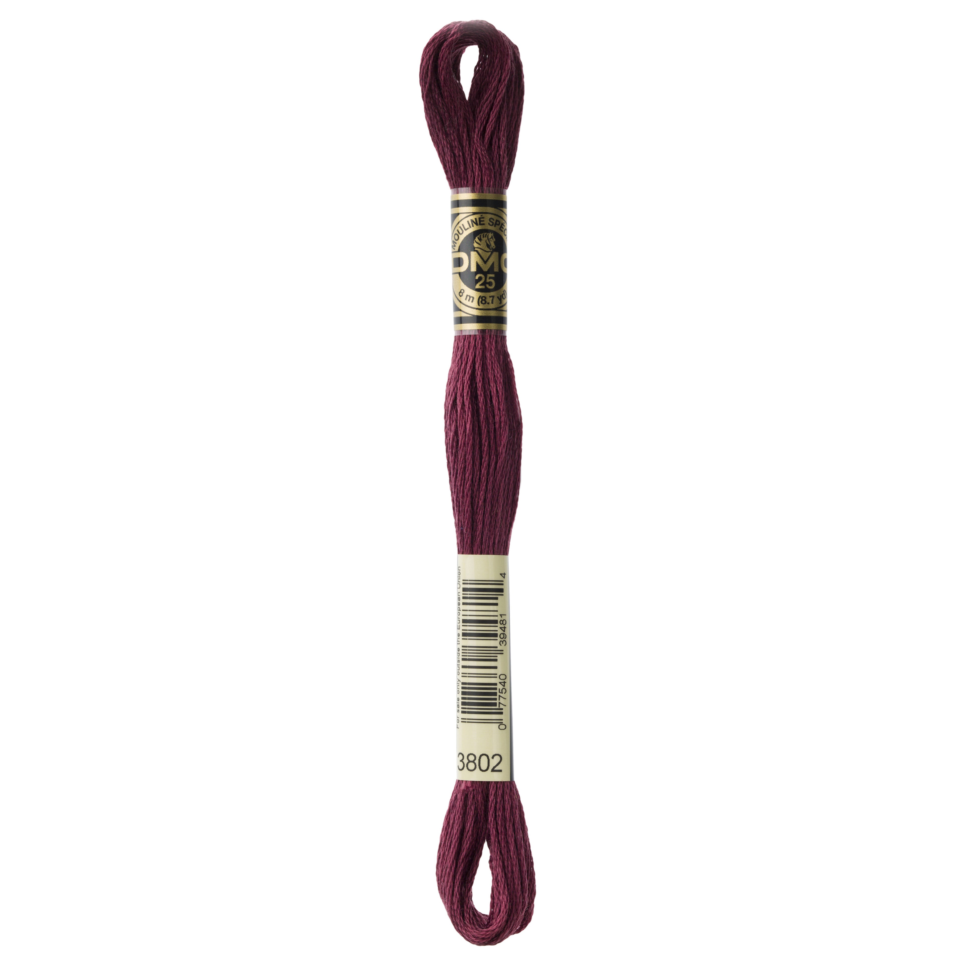 One skein of DMC Mouliné Stranded Cotton thread Colour code 3802