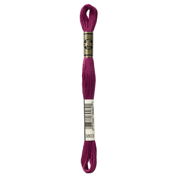 One skein of DMC Mouliné Stranded Cotton thread Colour code 3803