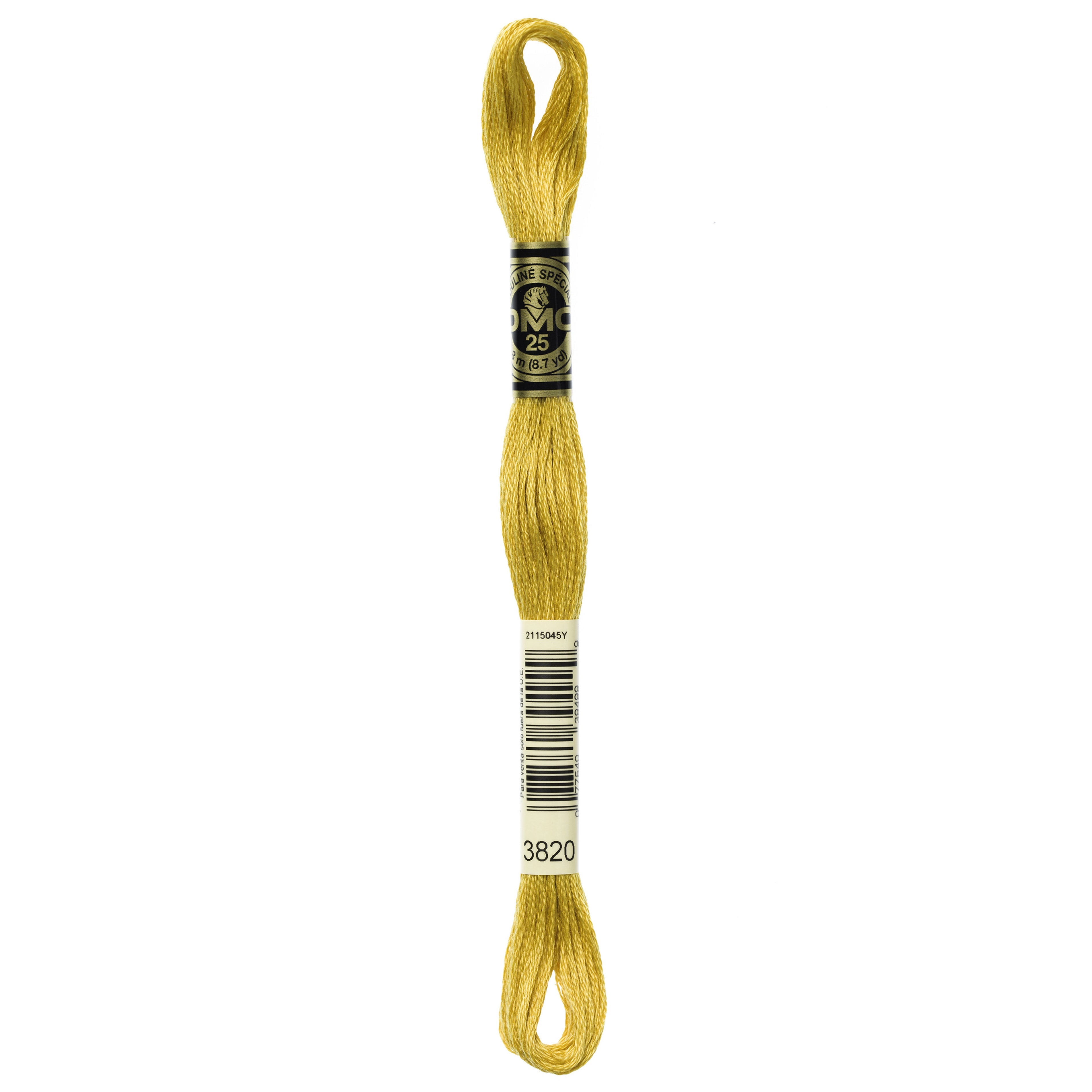 One skein of DMC Mouliné Stranded Cotton thread Colour code 3820