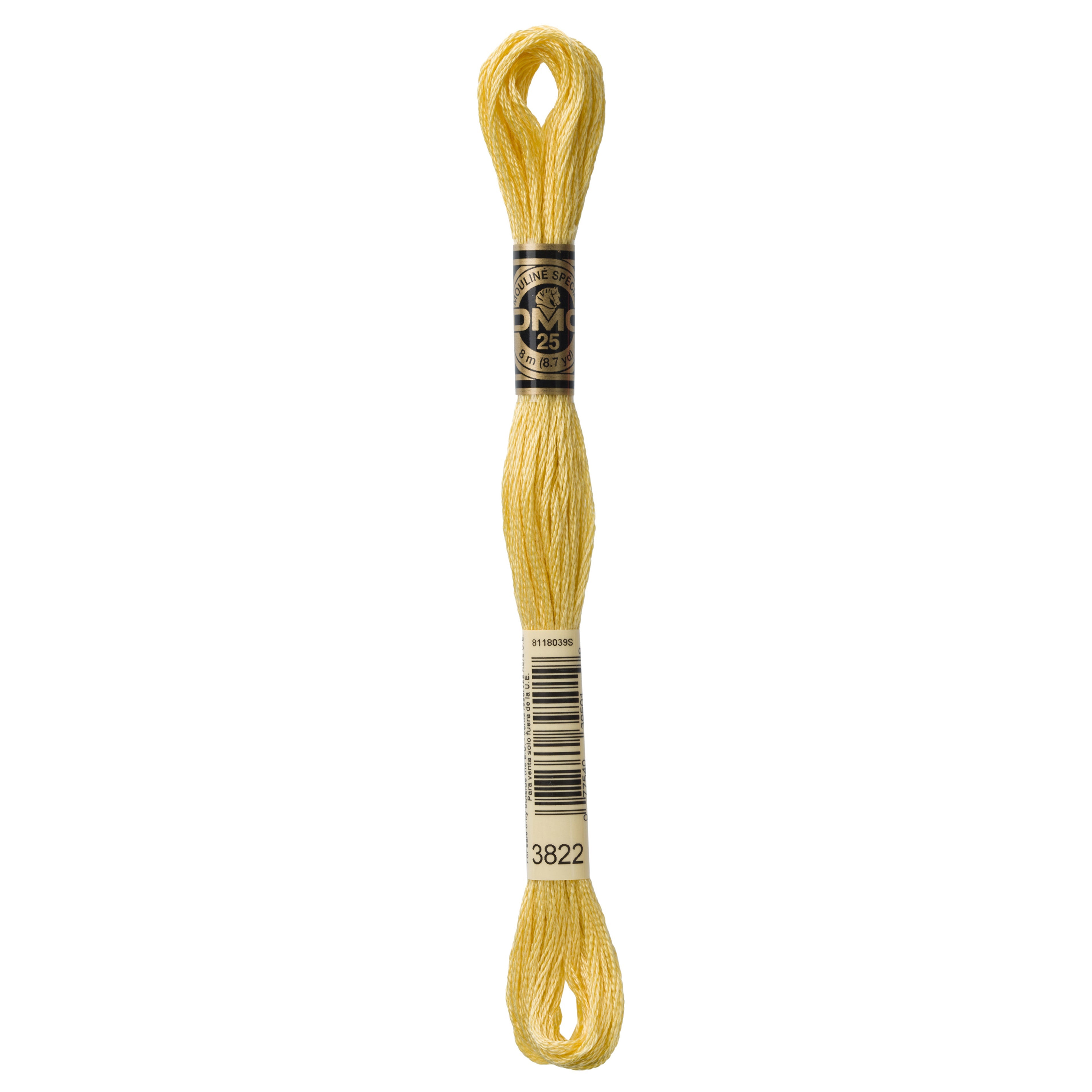 One skein of DMC Mouliné Stranded Cotton thread Colour code 3822