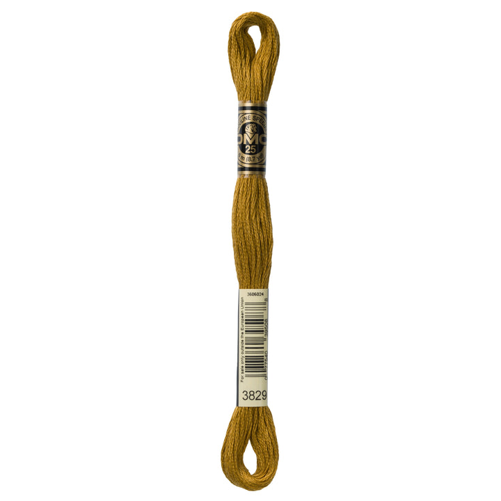 One skein of DMC Mouliné Stranded Cotton thread Colour code 3829